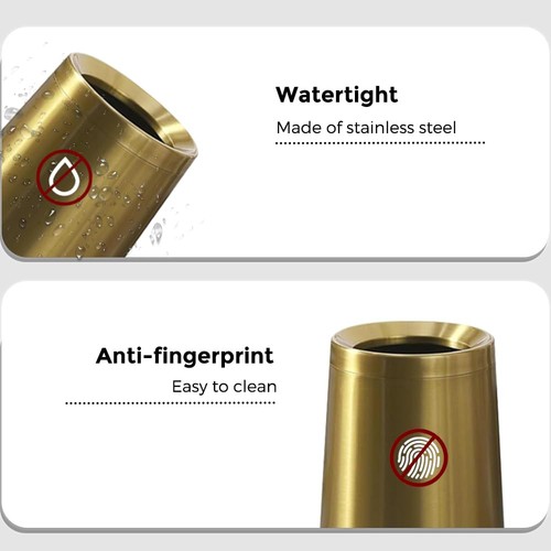 8L/2,1GAL Gebürstetes Gold Badezimmer Abfalleimer, Klein Gold Badezimmer Abfalleimer, Oe... - Bild 2 von 8
