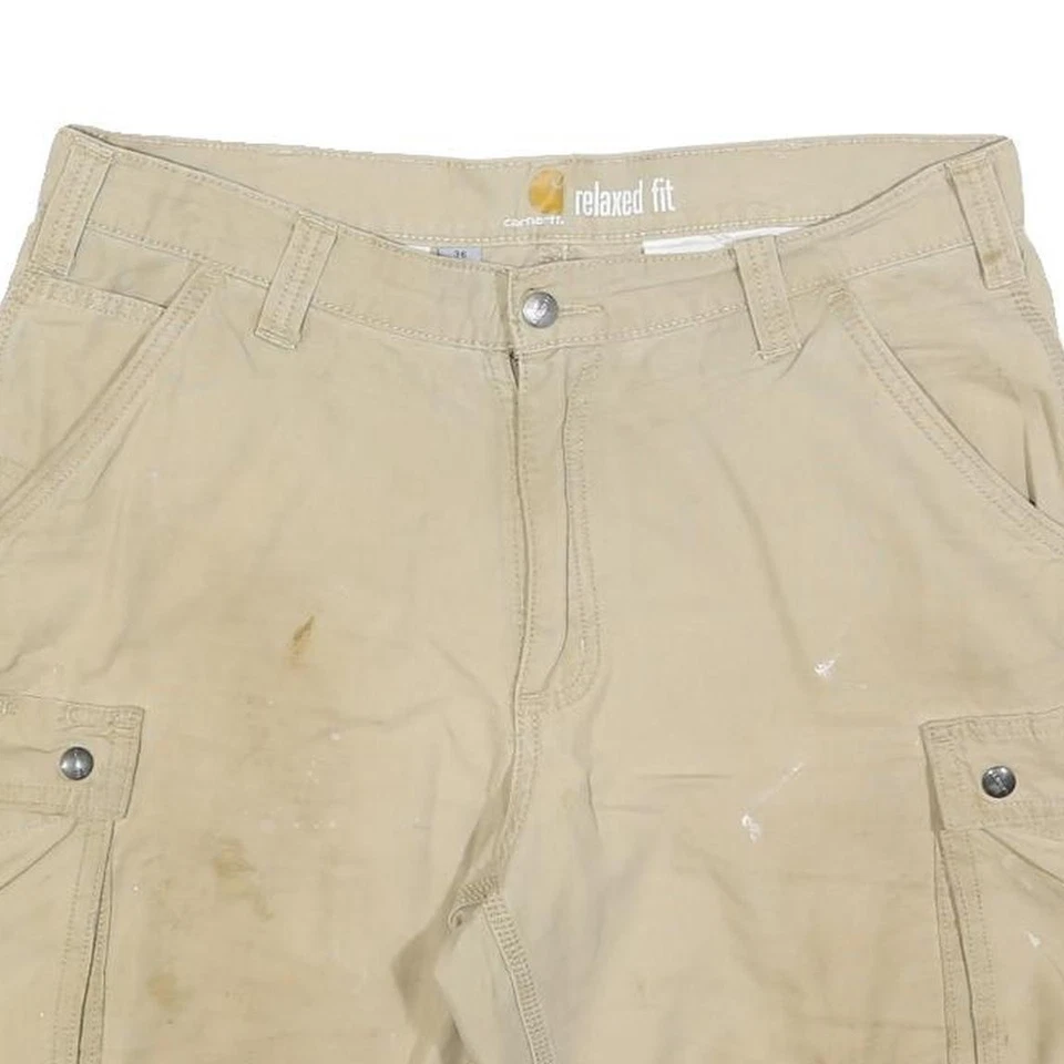 CARHARTT Hommes Short Beige Cargo Décontracté Coupe L W36 Travail à Poches - Photo 2/4