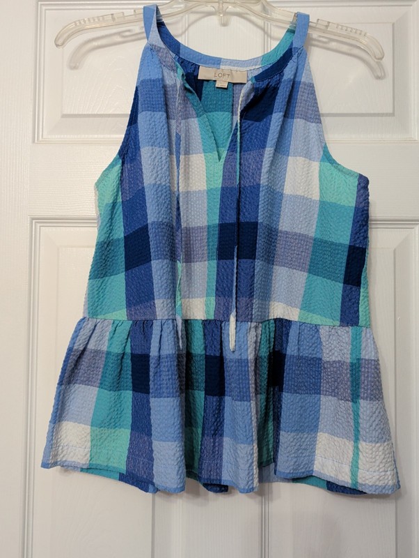 Loft Blue Sleeveless/Tank Size Small 