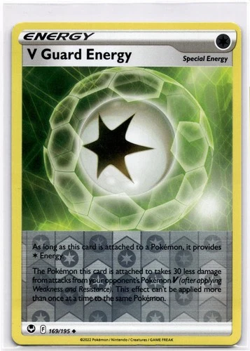 V Guard Energy Reverse Holo Uncommon SWSH12: Silver Tempest 169/195 NM Pokemon