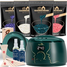 Waxing Kit for  Men - L3 Emerald Alloy Digital Warmer, Silicone Wax Pot Line...