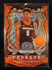 2020 Panini Prizm Draft Picks Ruby Wave Prizm - #81 Anthony Edwards (RC) 