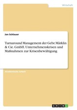 Schlauer - Turnaround Management der Gebr. Mrklin  Cie. GmbH. Untern - X555z