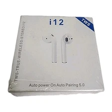 i12 TWS True Wireless Stereo, audio power On Auto Pairing 5.0-Sealed in Box
