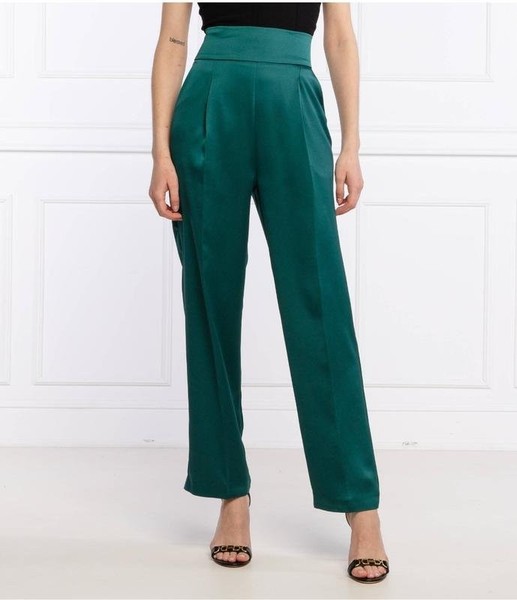 Women Pinko Trousers Green Polyester 36 / S / 44