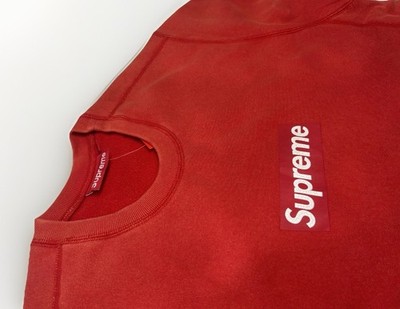Supreme Washed Box Logo Crewneck - Red - Medium - Small - SS25 | eBay