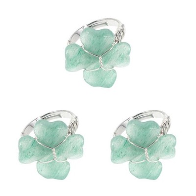  3er-Set Kleeblattringe für Damen   Handgefertigter Kleeblatt-Fingerschmuck  