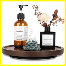 Wood Lazy Susan Organizer Kitchen Turntable for Cabinet Farmhouse Bathroom De...