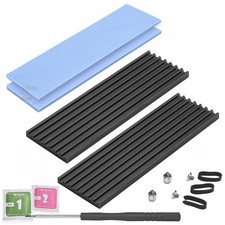 2PCS Awxlumv M.2 SSD Heatsink Laptop NVMe M2 Heat Sink Black with Silicone m....