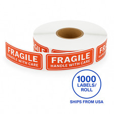 Fragile Stickers 1x3 Handle With Care Labels 30 Rolls 30000 Total 1000/Roll