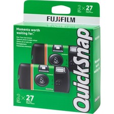 Fujifilm QuickSnap Disposable 35mm Film Camera 2 Pack NEW - 57 Photos - EXP 7/27