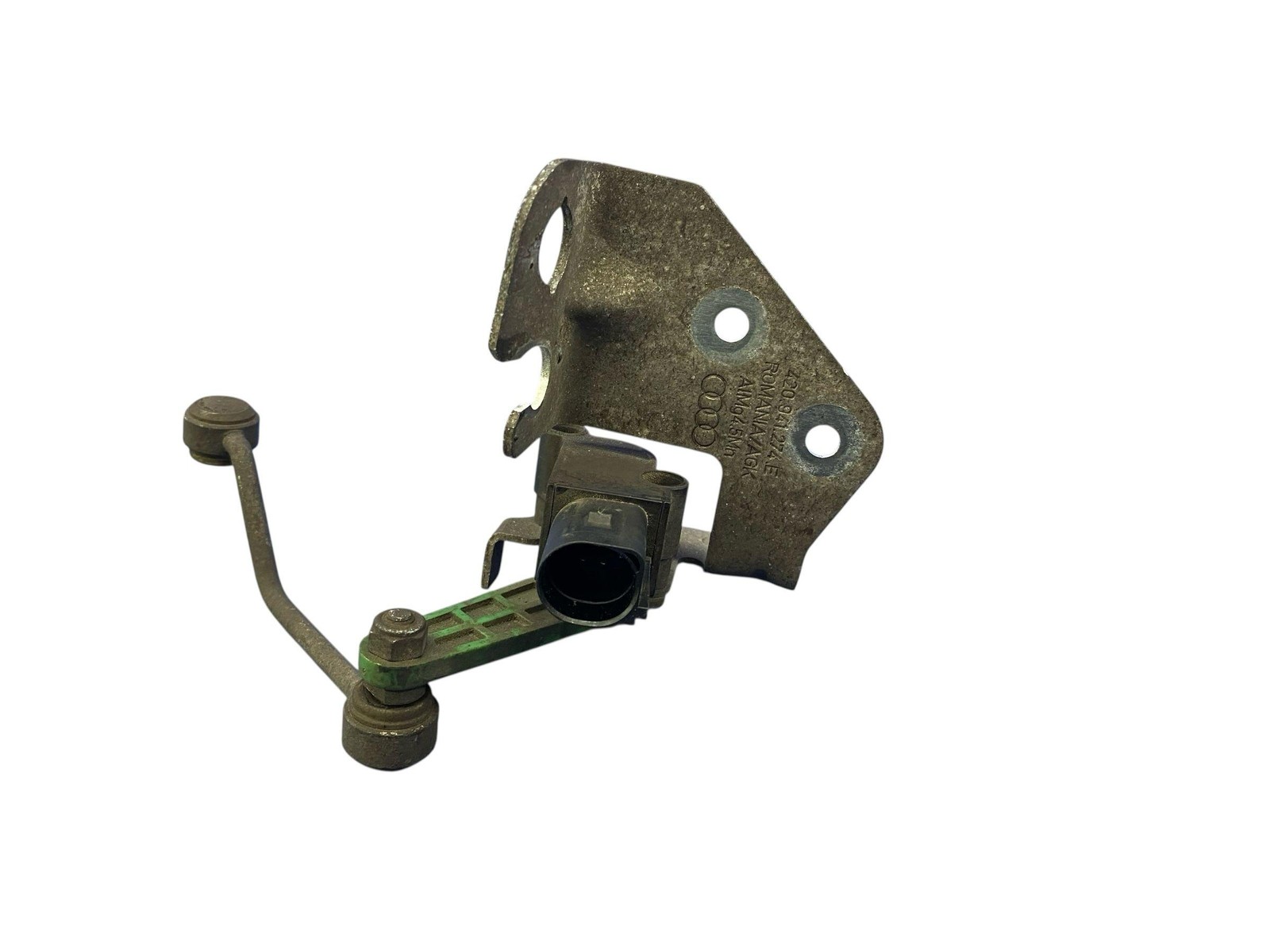 2008-2015 AUDI R8 FRONT RIGHT HEIGHT LEVEL SENSOR W/ BRACKET 420941274 OEM