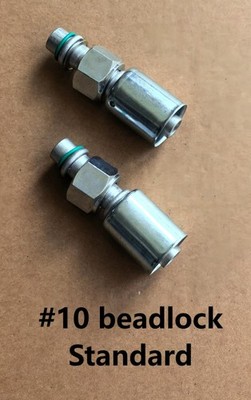 A/C Beadlock Fittings O-rings Crimp on  Female Nut  Straight #10 Std 2pcs