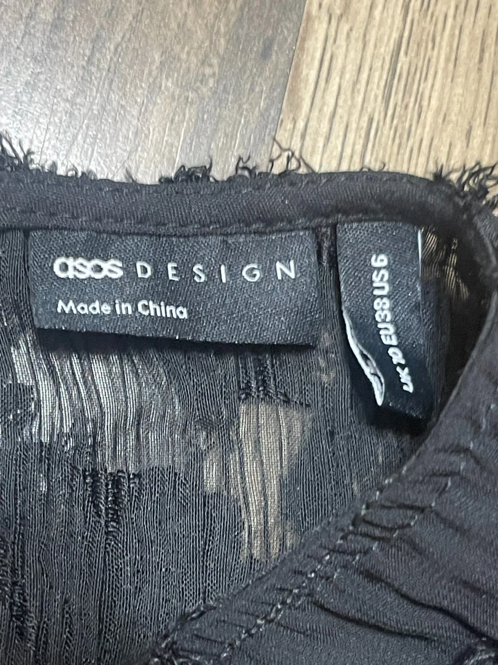 Asos Design Shirt, Women's Size 6, Black, Long Sleeve, See Through - Image 3 of 4