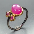 Vintage Ruby Ring 925 Sterling Silver Size 6 /R470821