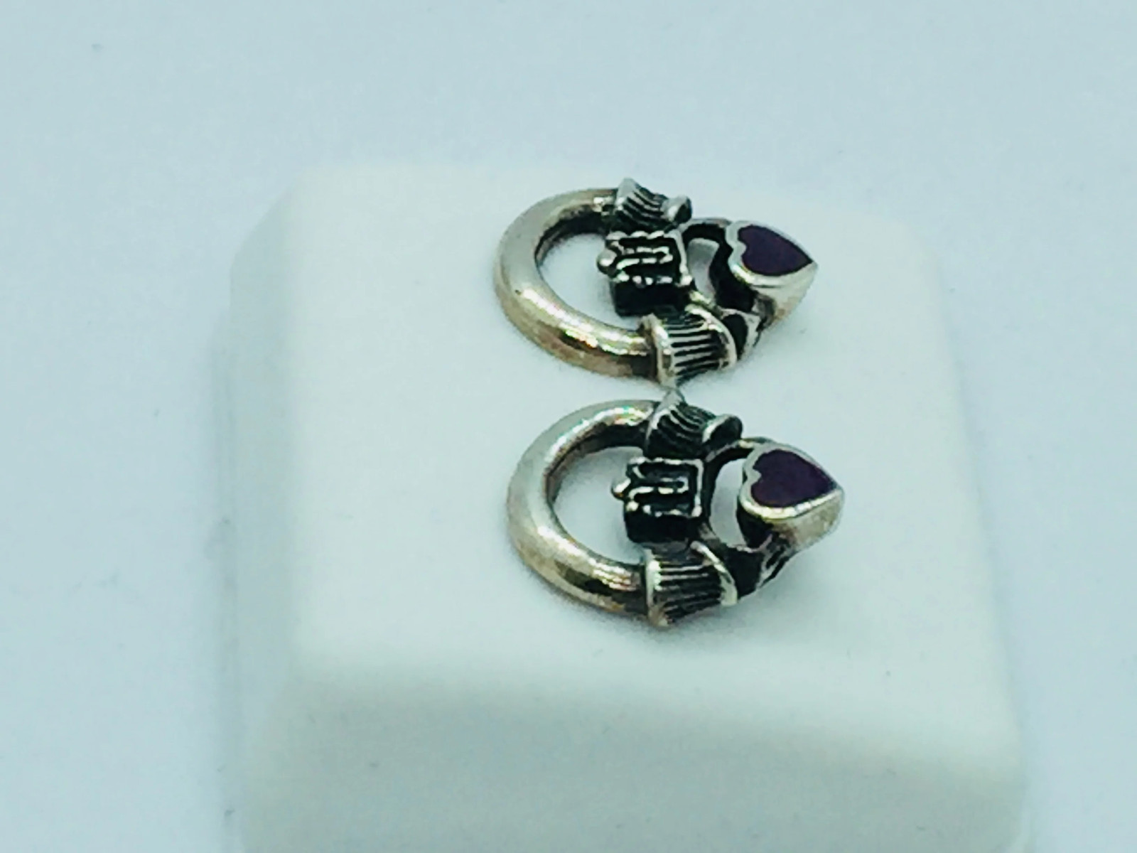 Solid Sterling Silver Celtic Design Post Earrings - image 3