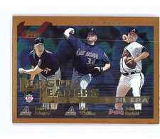 2002 Topps League Leaders Randy Johnson / Curt Schilling / John Burkett #347