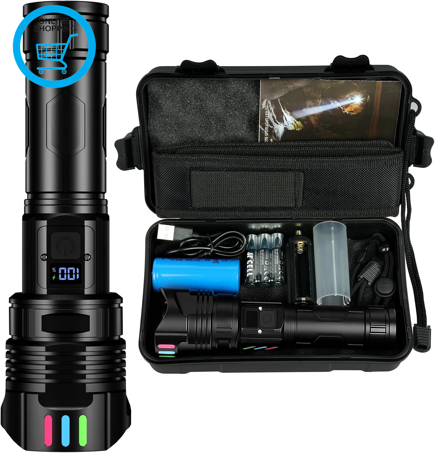 Torches LED Super Bright Rechargeable, 1000000 Lumens Powerful Torches Battery P