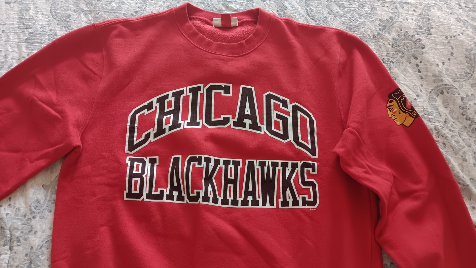 Mitchell & Ness NHL Chicago Blackhawks Pullover Crewneck Sweatshirt Mens Large