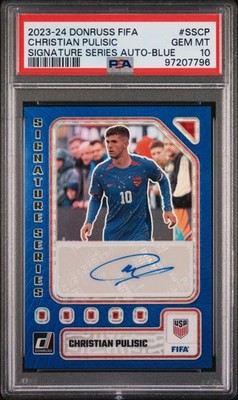 PANINI DONRUSS FIFA SIGNATURE SERIES AUTOS BLUE CHRISTIAN PULISIC 22/99 PSA 10