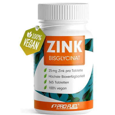 Zinc 25mg 365 Tablets (vegan) with zinc bisglycinate (zinc chelate) for highest