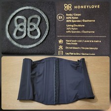 HoneyLove Sculptwear Waist Hero Cincher Women's Size 2X Black Corset FLAW