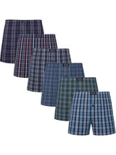 Cotton Boxer Shorts Men's Plaid Breathable Soft Comfortable Underwear 6PCS