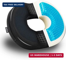 Donut Pillow for Tailbone Pain, Hemorrhoids - Cooling Gel Memory Foam Chair Seat