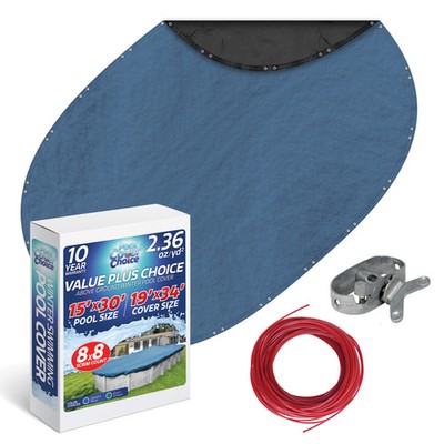 PoolCoverChoice Winter Swimming Pool Cover for 15 ft x 30 ft Oval Pool