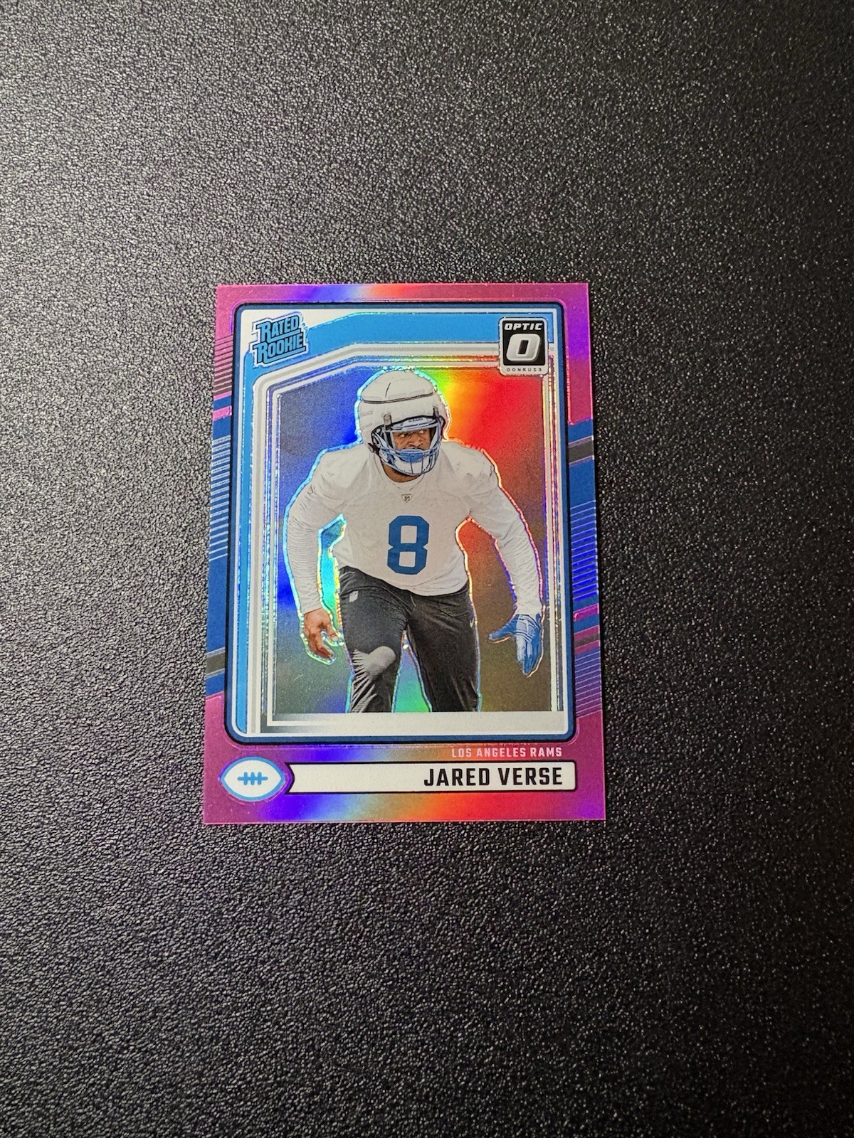 2024 Panini Donruss Rated Rookie Jared Verse #341 Optic Preview Pink Prizm Rams