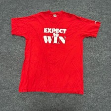 Fruit of the Loom T-shirt Mens XL Red Expect to Win Graphic Cotton USA Made