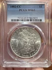 1882 CC Morgan Silver Dollar $1 Graded by PCGS as MS63