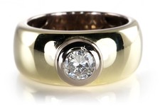 Solitär Ring 1 Brillant ca 0,50 ct W/P1 585 Gelbgold Weißgold Gr55 [BRORS 19759]