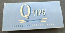 Vintage Q-Tips Sterilized Cotton Swabs Empty Box FREE SHIPPING. D6