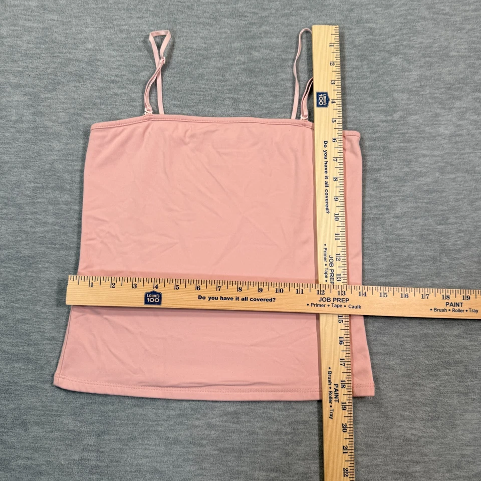 Camiseta sin mangas azul ancla para mujer L rosa correa de espagueti lisa elástica básica Y2K EE. UU. Foto 2 de 4