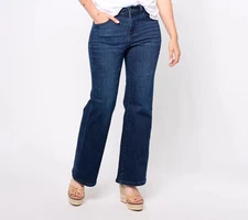 Belle by Kim Gravel Regular Crosshatch Relaxed Jeans Midnight 12 New