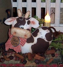 Primitive Country Cow Doll Shelf Ornie Paper Pattern 435