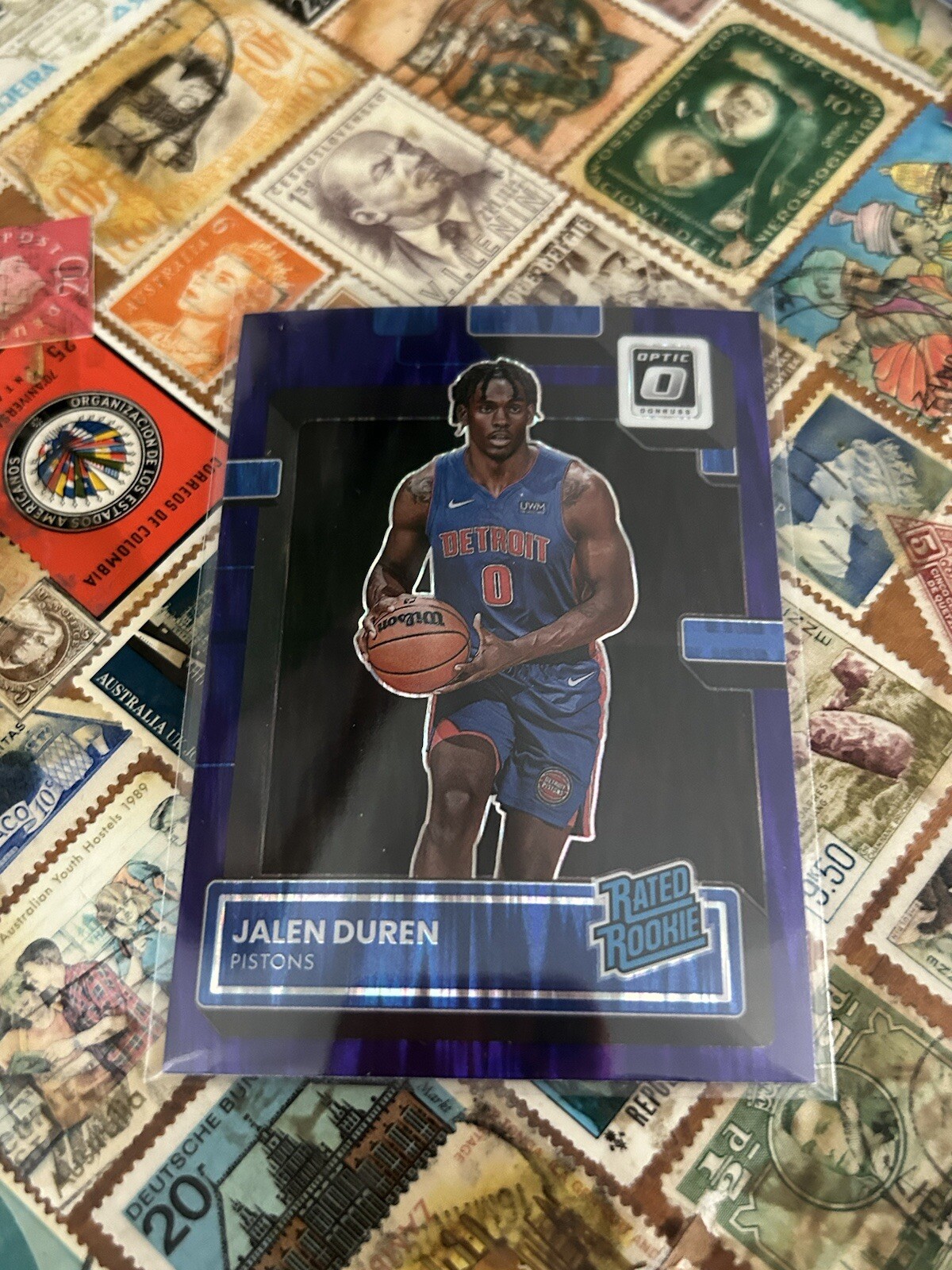 2022-23 Panini Donruss Optic - Rated Rookie Jalen Duren #227 Purple Shock Prizm