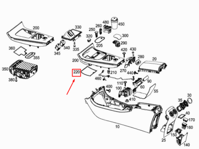 MERCEDES-BENZ A W177 Console Stowage Compartment Insert 