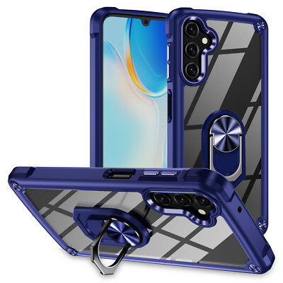 For Samsung Galaxy A54/A52/A32/A14 5G Slim Rugged Ring Stand Clear PC Case Cover