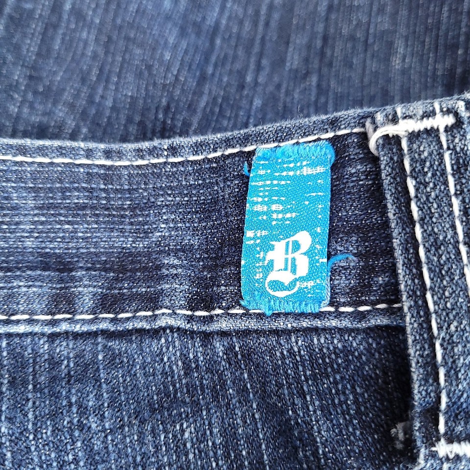 Men's Denim Shorts Embroidered Back Pockets Relaxed Fit High Rise Blue