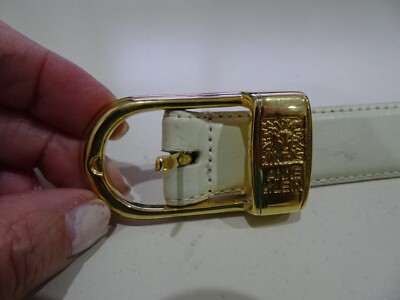 Vintage Belt ANNE KLEIN for OROTON Genuine Leather Sz L 38'' Off white/cream
