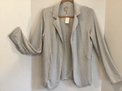 NWT ANTHROPOLOGIE BORDEAUX Jacket XS  Striped Stretch Knit White Navy Blazer