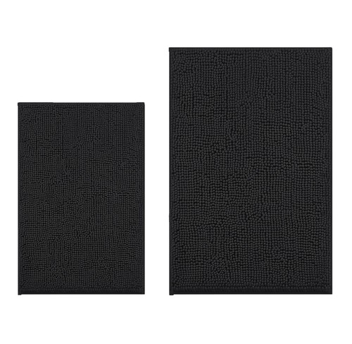 2-teiliges Set weiche kuschelige Plüsch Chenille Badematte stark saugfähig Badvorleger - Bild 10 von 31