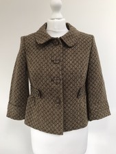 Women’s Brown Gold Dress Jacket, Petite, Us Size 4 /uk Size 8, Ann Taylor