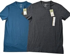 Goodfellow & Co Mens 2-Pack Blue & Gray V-Neck Short Sleeve T-Shirts S NWT