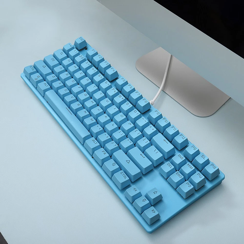 87-Key Mechanical Gaming Keyboard with Blue Axis and Plug-and-Play Design