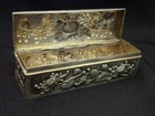 Chinese Export Silver Chrysanthemum Hinged Box - Signed Woshing (c. 1870-1910)