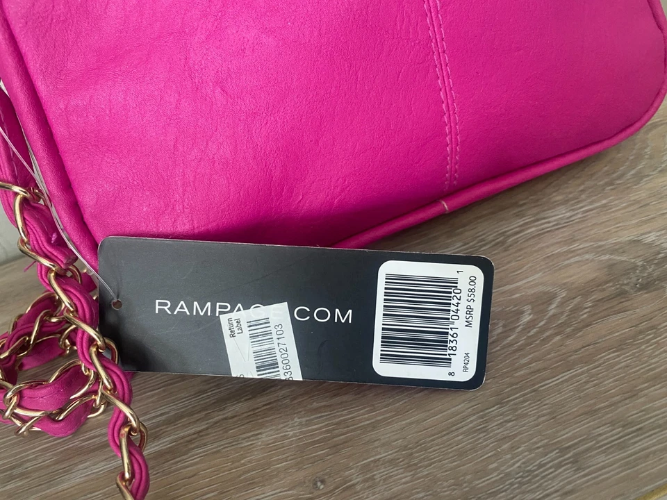 热卖 粉色 复古 RAMPAGE Y2K 素食皮革 复古 斜挎包 全新 旧货 — 第 4/4 张图片