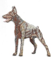 Parche bordado raza perro Doberman 2 3/4" x 3 1/8"